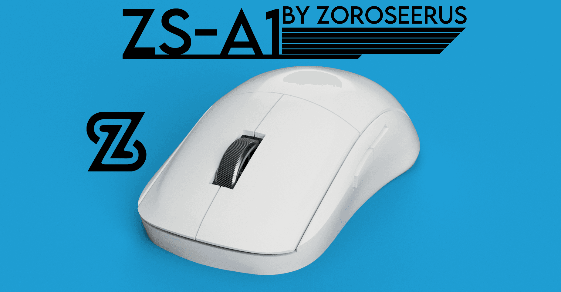 ZS-A1, 3D Printed Symmetric Wireless Mouse for Logitech G305 3d model