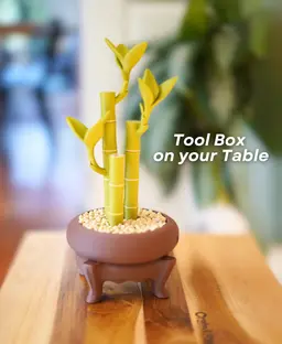 Bamboo Bits - Toolbox on your Table - Screwdriver, Tape measure, Tool Storage 3d model