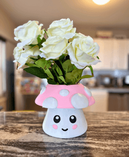 Mushroom Vase & Table: Happy Edition 3d model