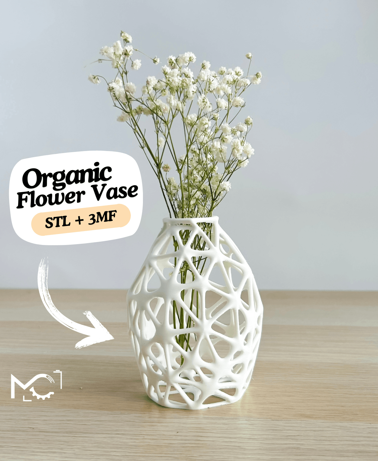 Small Organic Flower Vase 3d model