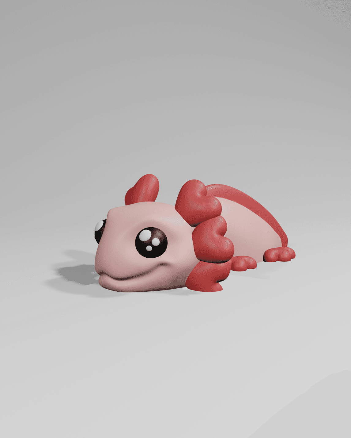 Alotl Love, Little Heart Axolotl - Articulated Snap-Flex Fidget Toy (Medium Joints) 3d model