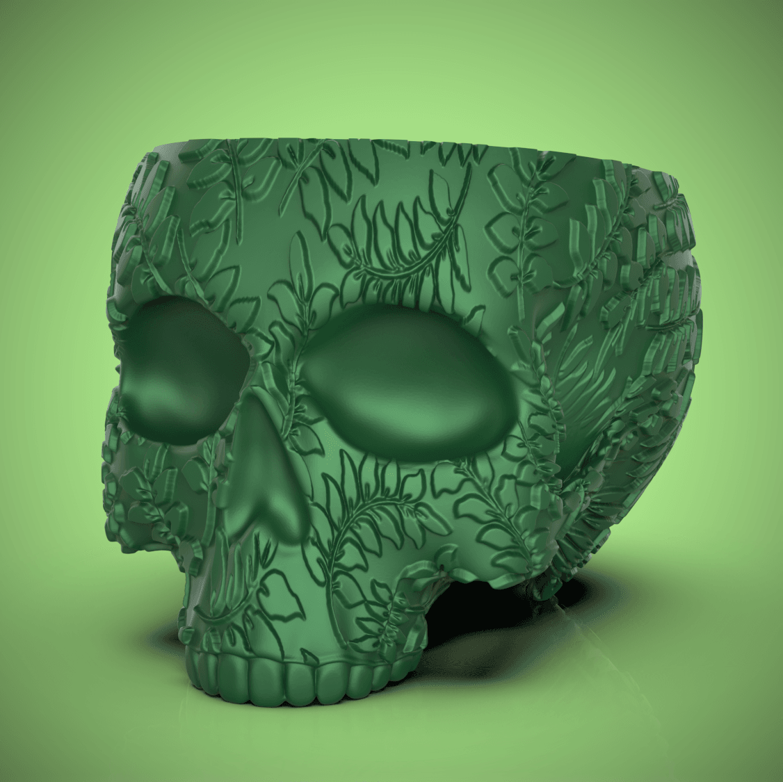 Fern Skull Planter-Bowl 3d model
