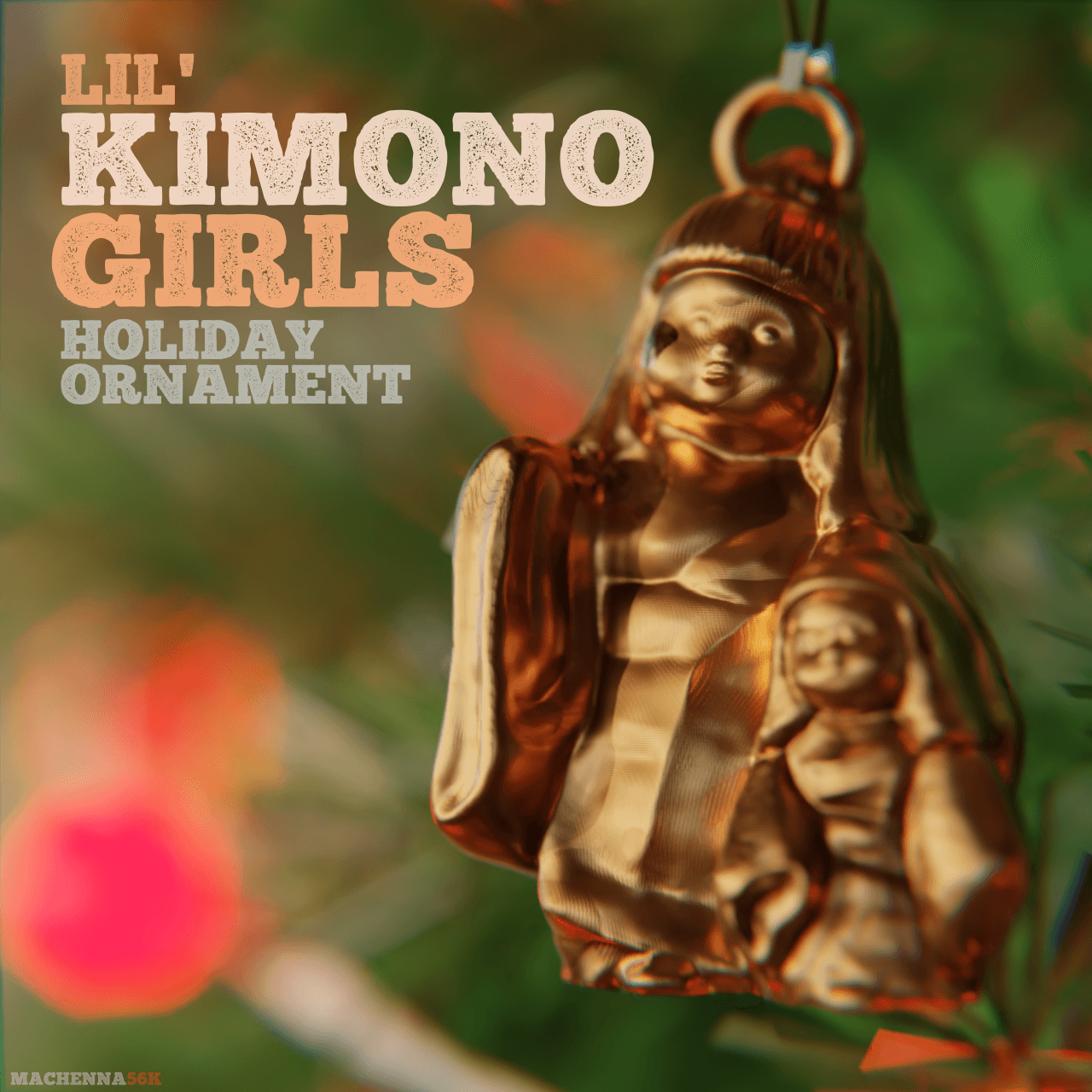 Lil' Kimono Girls | Holiday Ornament 3d model