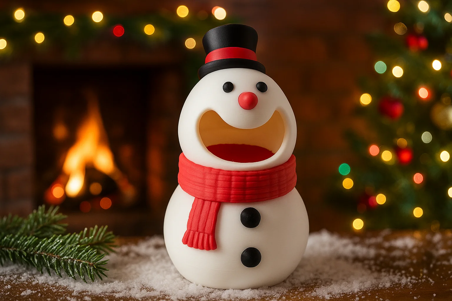Snowman Candy Holder – Cute Christmas Treat Box 3d model