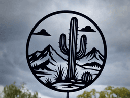 Desert Cactus Landscape 2D Wall Art.stl 3d model