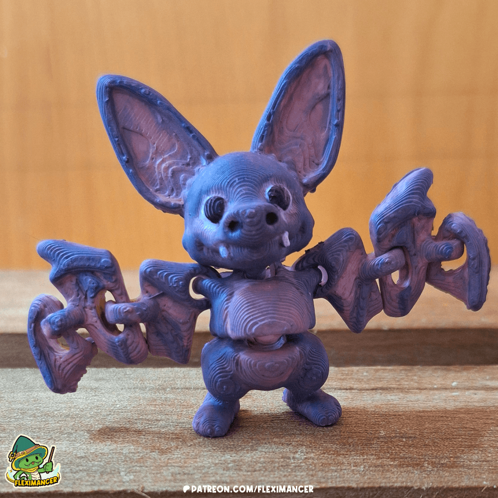 Bat | Flexi print-in-place + Keychain | Multicolor 3d model