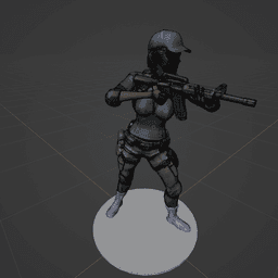 Tactical Wasteland Fighter Girl – 3D Printable Model v2 3d model