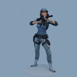 Tactical Wasteland Fighter Girl – 3D Printable Model v2 3d model