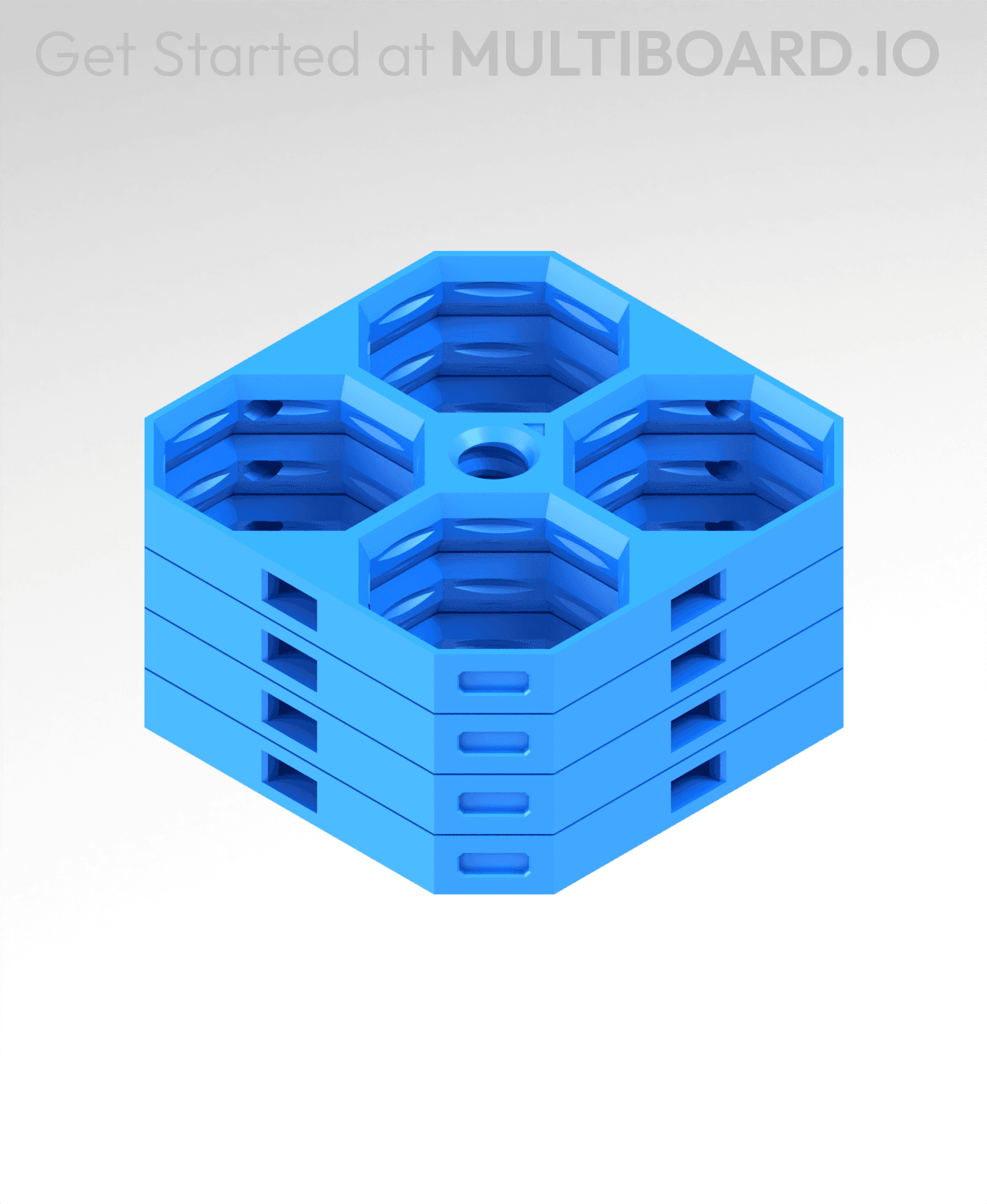 2x2 MU - MultiBoard Octagon Plate - 4x Ironing Stack 3d model
