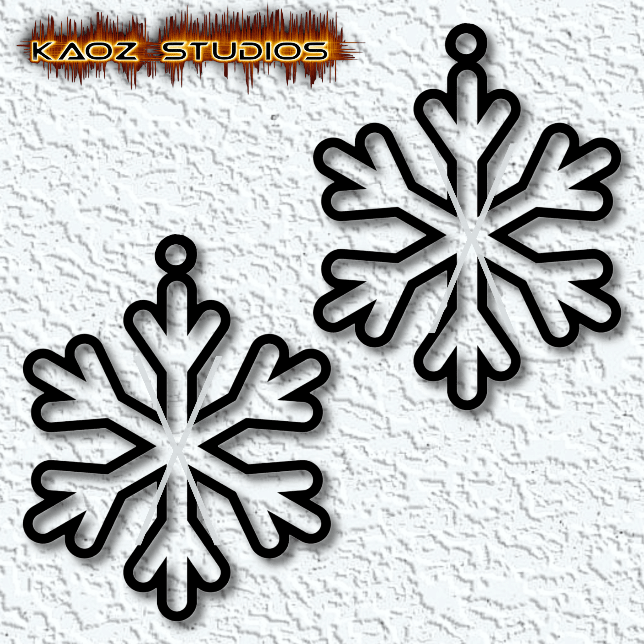 christmas earrings snowflake decoration 3d model