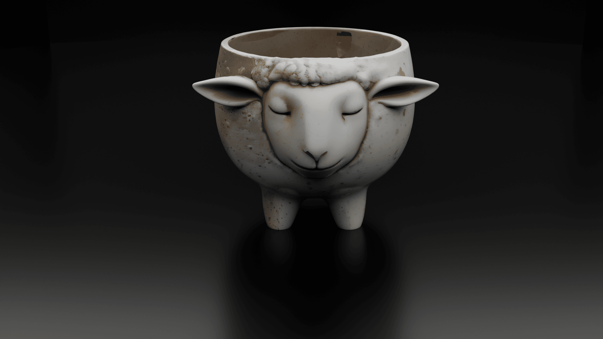 Sheep Pen Holder Cute Animal Desk Organizer for Kids and Adults Low-poly 3D print model 3d model