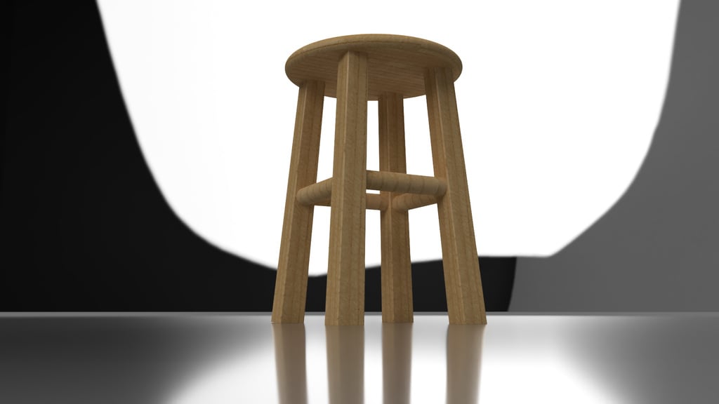 Simple Barstool Model 3d model
