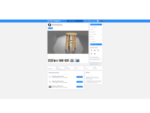 Simple Barstool Model 3d model