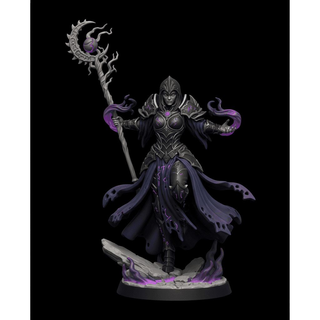 Shadow Priestess Dark Magic Printable STL Design 3d model