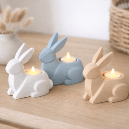 Bunny Rabbit STL Bundle - 3 LED Tealight Holders and Planter Vases 3d model