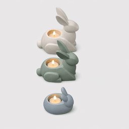 Bunny Rabbit STL Bundle - 3 LED Tealight Holders and Planter Vases 3d model
