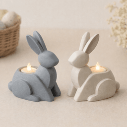 Bunny Rabbit STL Bundle - 3 LED Tealight Holders and Planter Vases 3d model