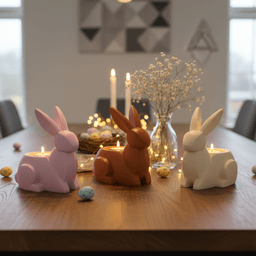 Bunny Rabbit STL Bundle - 3 LED Tealight Holders and Planter Vases 3d model