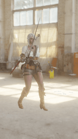 Swashbuckling Sword Woman v2 3d model