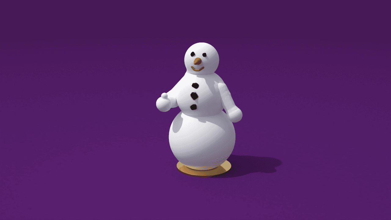 Snowman finger up 3d model