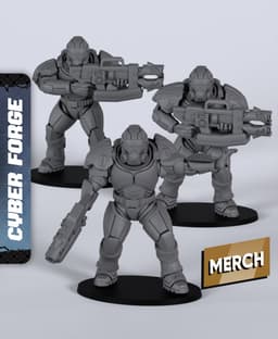 Fury Fire Team - With Free Cyberpunk Warhammer - 40k Sci-Fi Gift Ideas for RPG and Wargamers 3d model