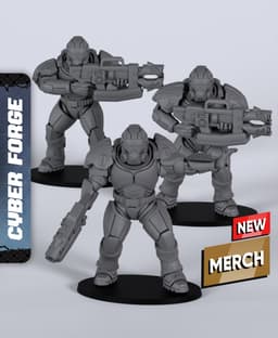 Fury Fire Team - With Free Cyberpunk Warhammer - 40k Sci-Fi Gift Ideas for RPG and Wargamers 3d model
