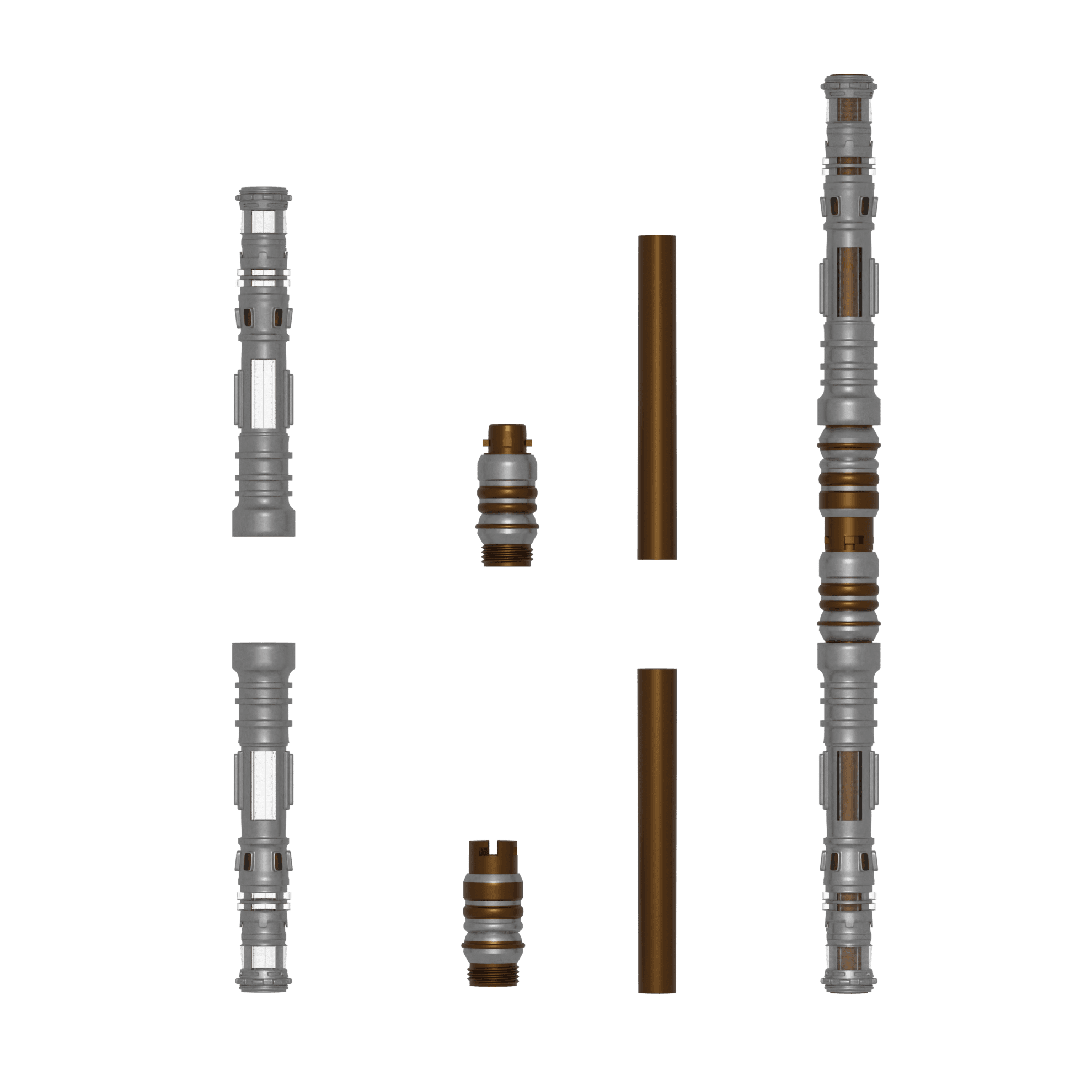 Print in Place Connecting Double Lightsaber 1 3d model