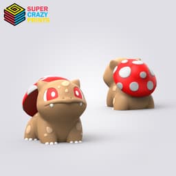 Bulbasaur Rock, Shell, Mushroom and SunFlower 3d model