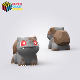 Bulbasaur Rock, Shell, Mushroom and SunFlower 3d model