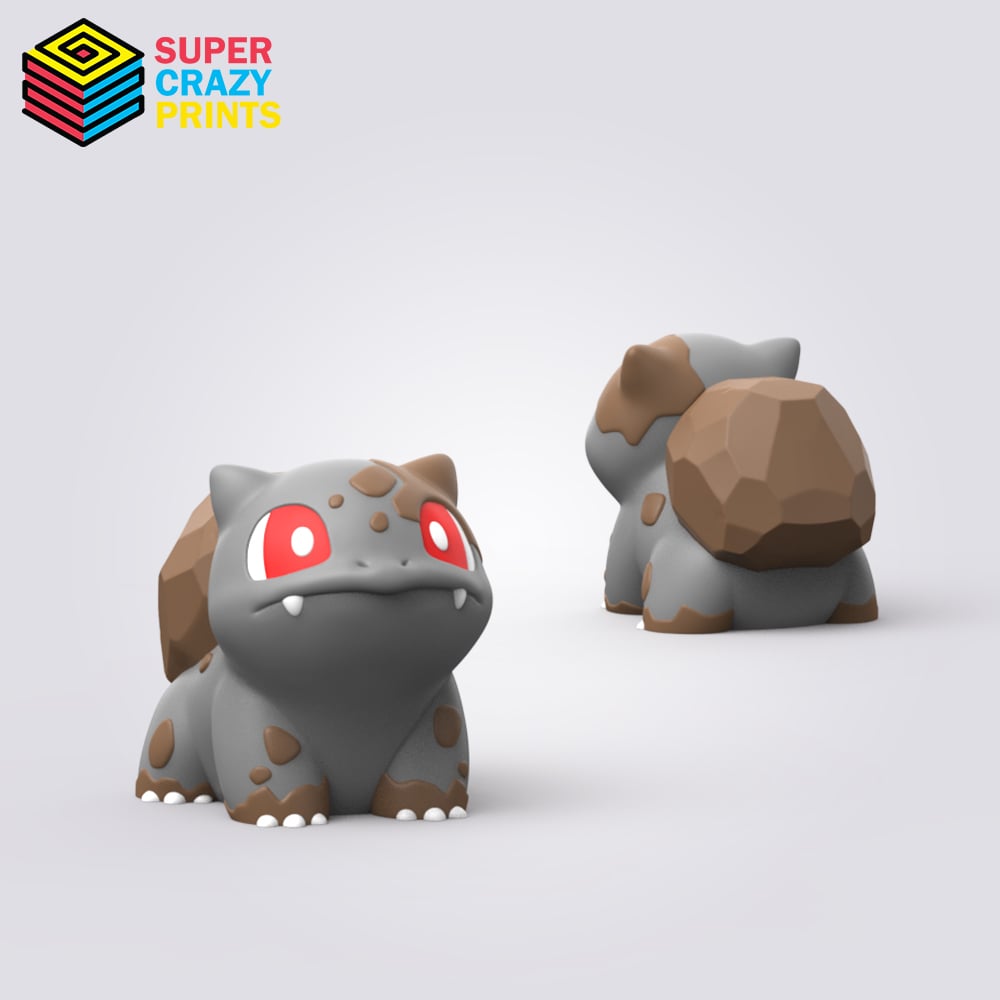 Bulbasaur Rock, Shell, Mushroom and SunFlower 3d model