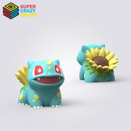 Bulbasaur Rock, Shell, Mushroom and SunFlower 3d model
