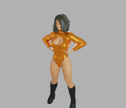 Hero Girl in a Powerful Stance v2 3d model