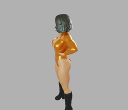 Hero Girl in a Powerful Stance v2 3d model