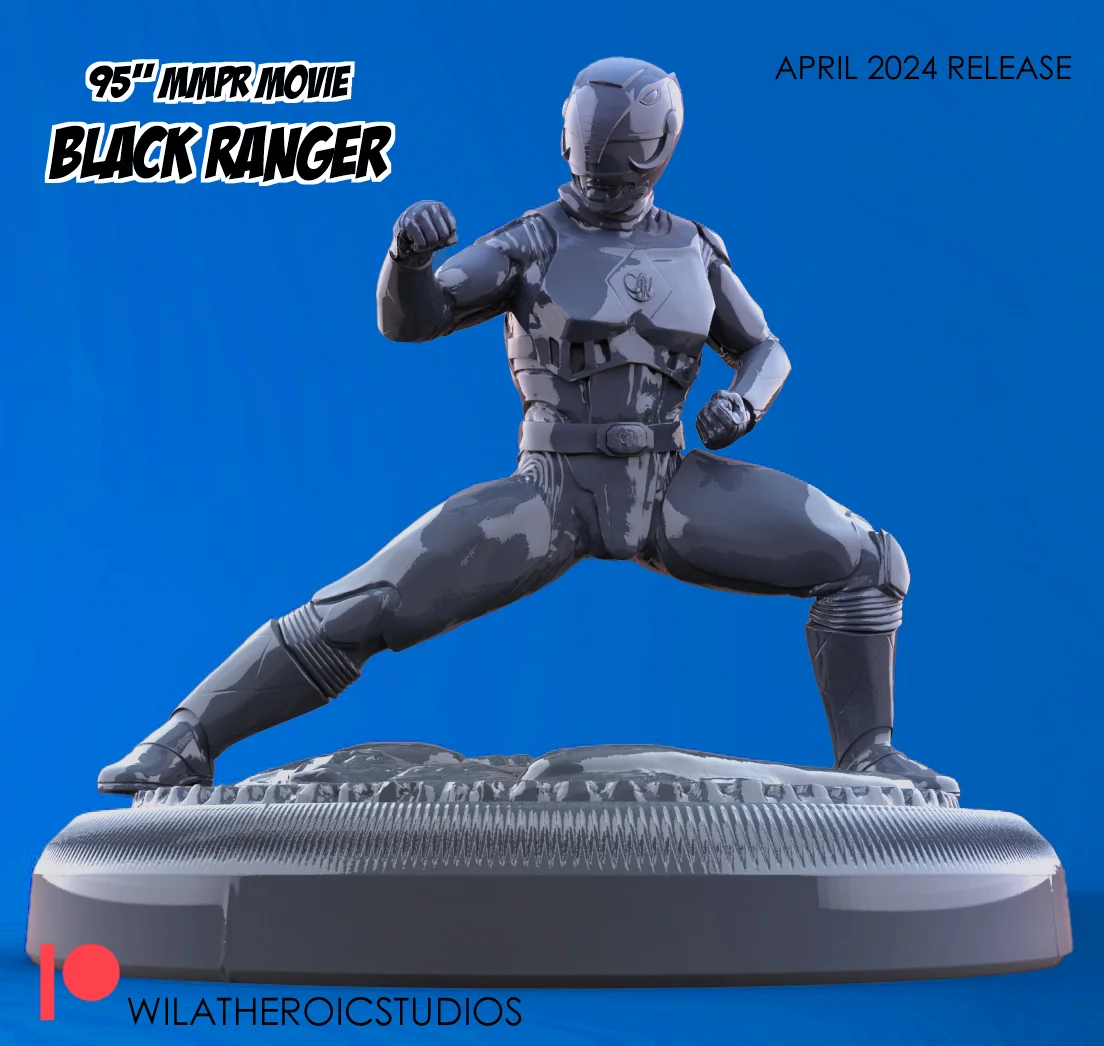 1995 Movie Black Ranger Statue 3d model