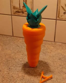 Easter Carrot Sword - the Collapsible sword hidden in a peaceful veggy! (NO AMS required -multipart) 3d model