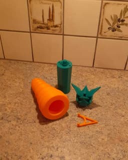 Easter Carrot Sword - the Collapsible sword hidden in a peaceful veggy! (NO AMS required -multipart) 3d model