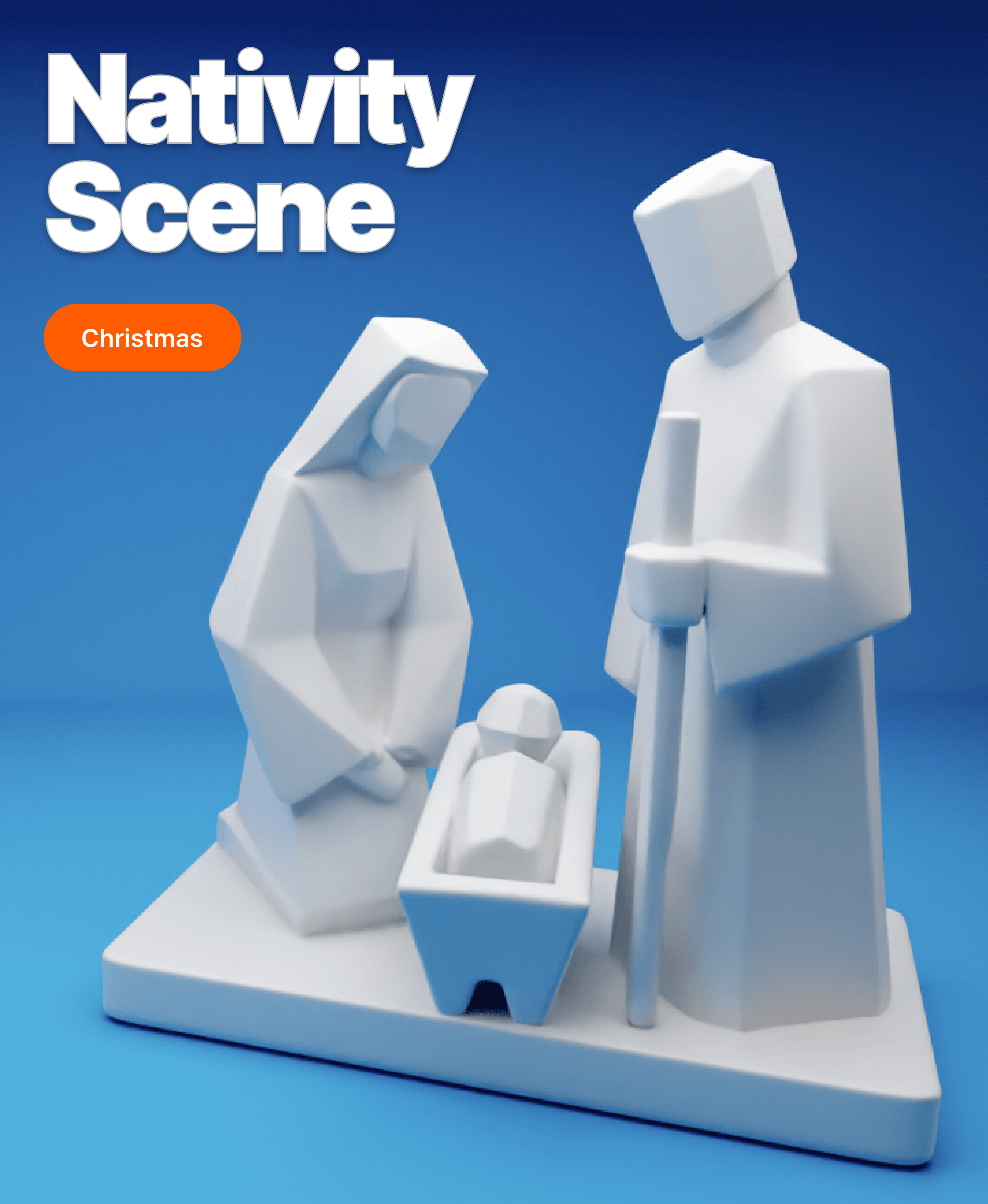 Minimalist Nativity Scene – 3D Printable Christmas Set 3d model