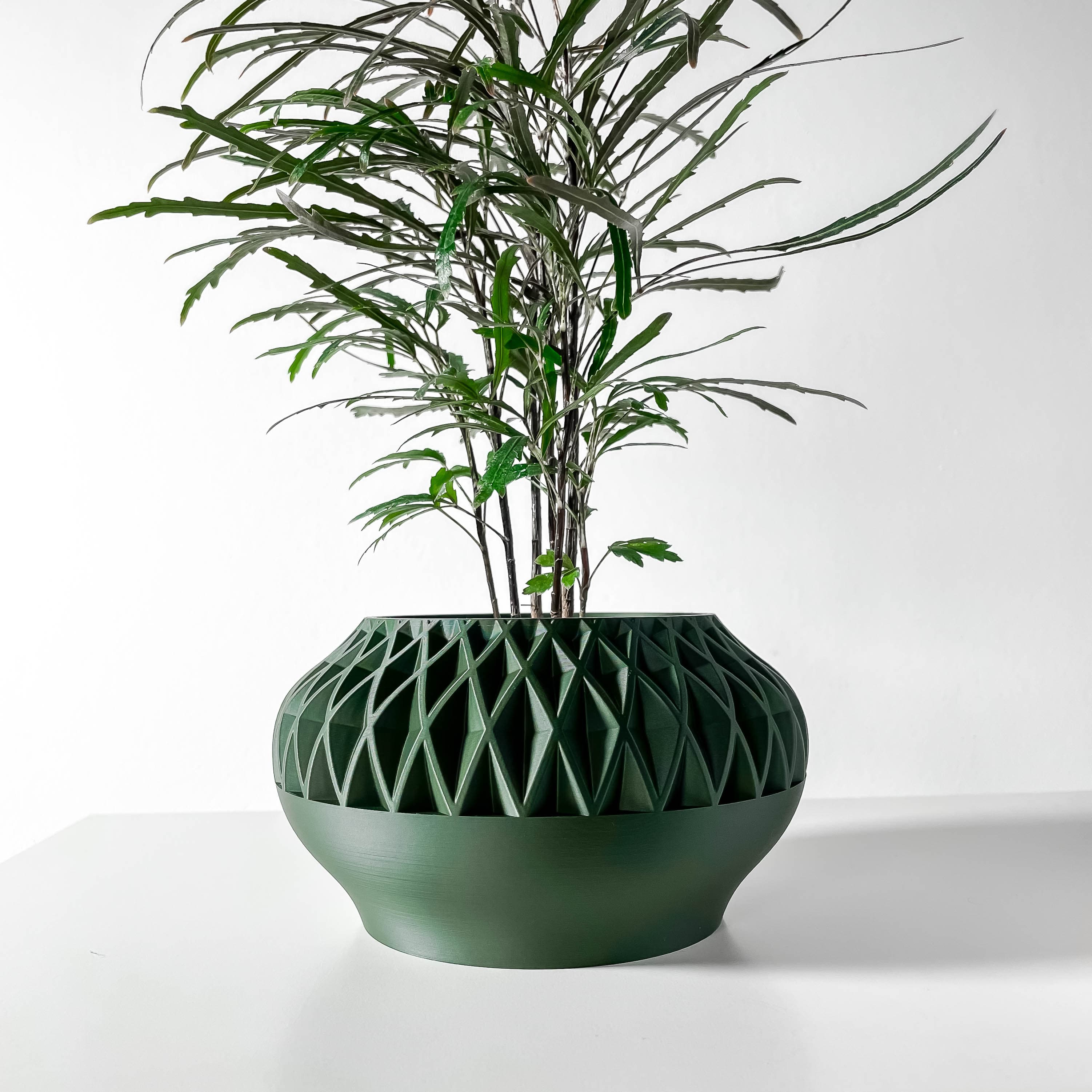 The Ersos Planter Pot with Drainage Tray & Stand: Modern and Unique Home Decor 3d model
