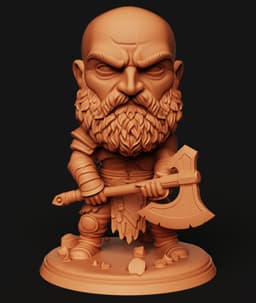 Kratos God of War Chibi | Ragnarok Viking Figure 3d model