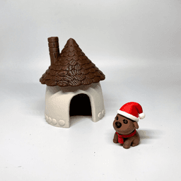 CUTE REINDEER WITH STABLE - COZY CHRISTMAS COMPANION / CHRISTMAS DECOR 3d model
