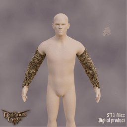 Gortash Fantasy Cloth of Authority Armbands Baldurs Gate 3 3d model
