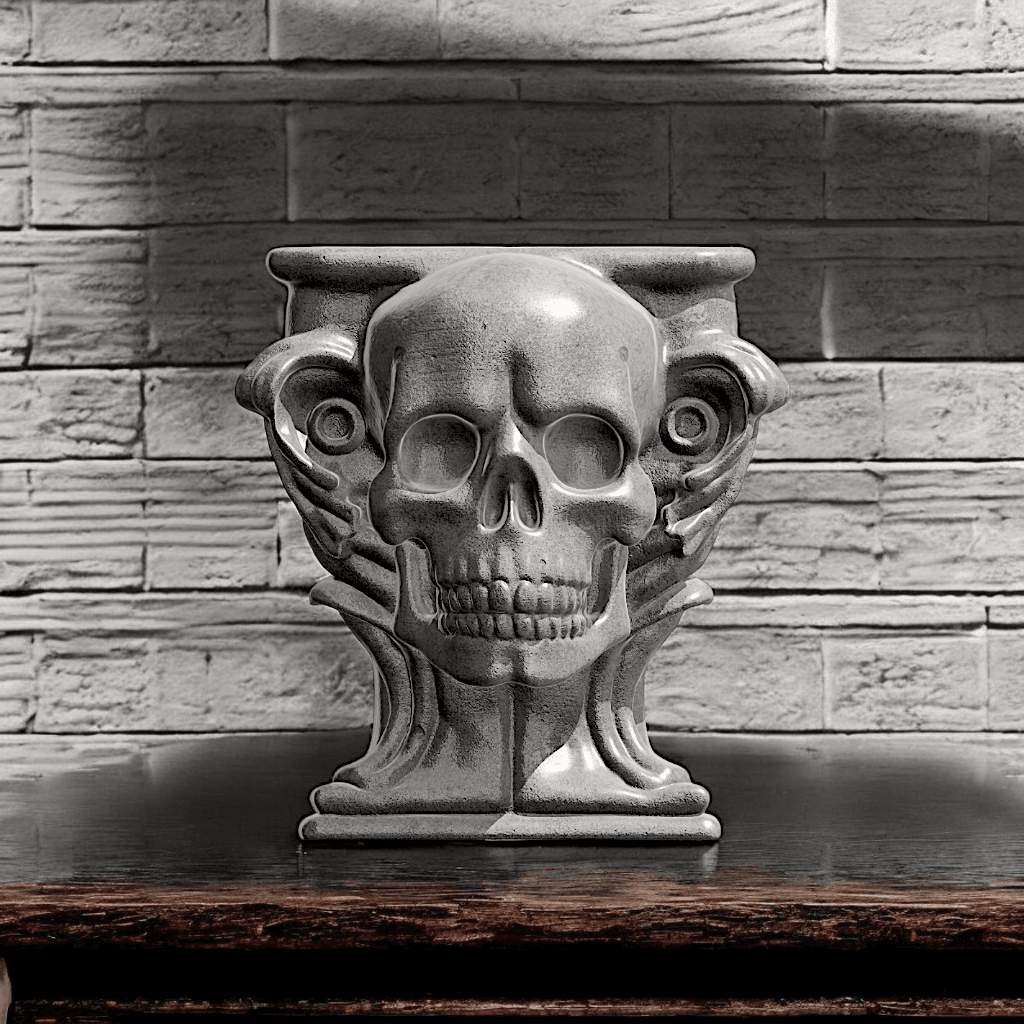 SKULL HEAD POT V2 3d model