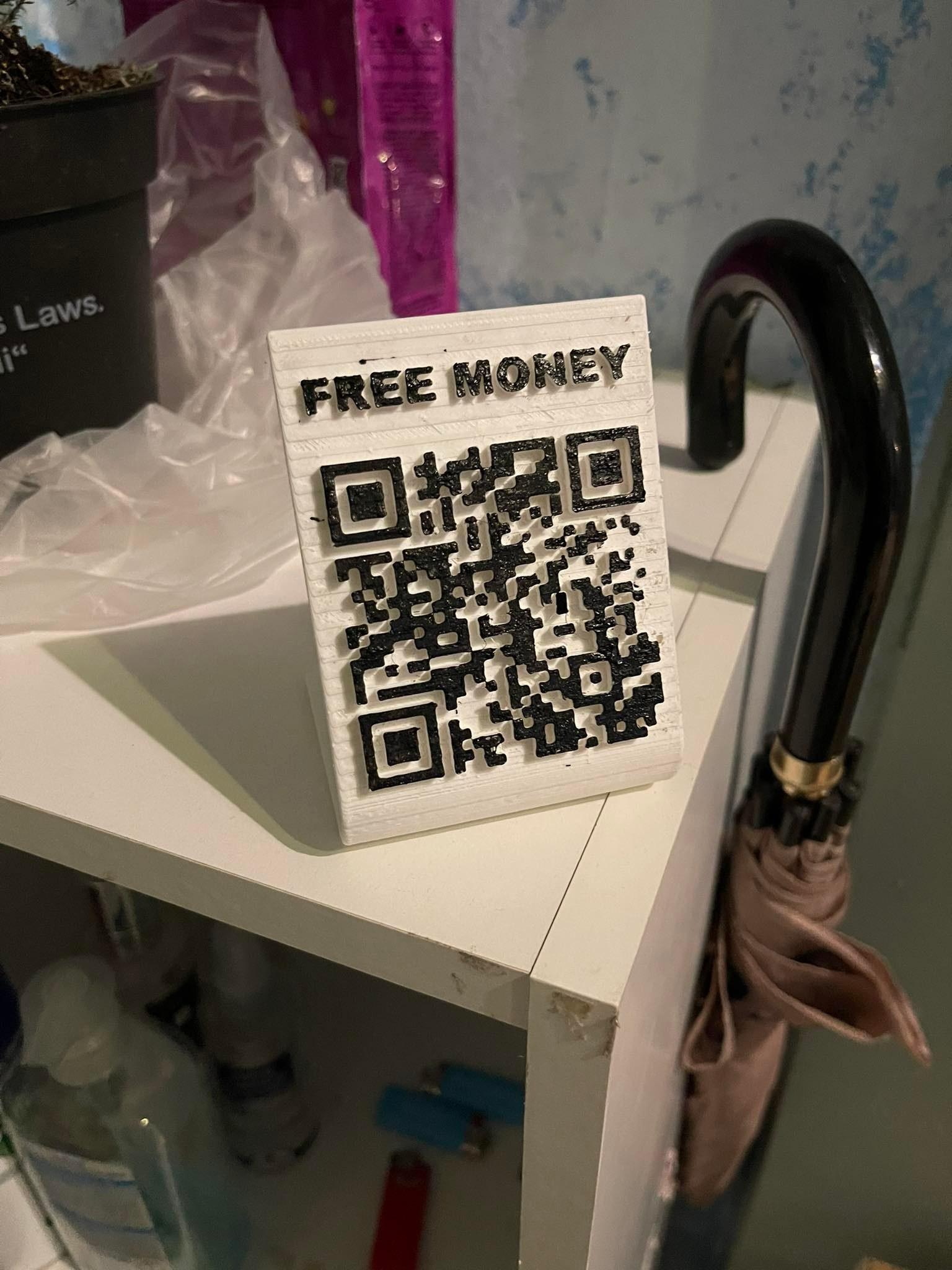 Prank QR Code Free Money 3d model