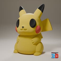 3D Printable Chibi Pikachu With Print in Place Pokeball 3d model