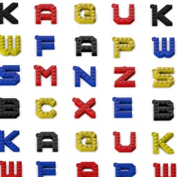 LEGO Keychain Set, Full Alphabet Letter Keychain Pack, Party Bag Fillers, Back to School, Block Back 3d model