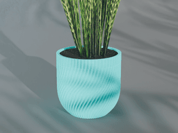 Kaze Planter Pot, Scalloped Reverse Bezier | Small, Medium, Large | Self Watering and Drip Tray 3d model