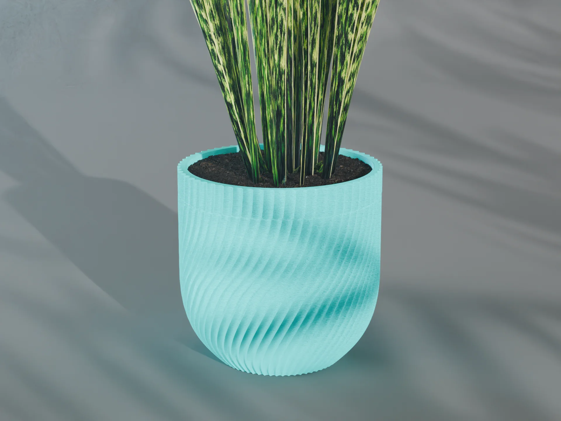 Kaze Planter Pot, Scalloped Reverse Bezier | Small, Medium, Large | Self Watering and Drip Tray 3d model