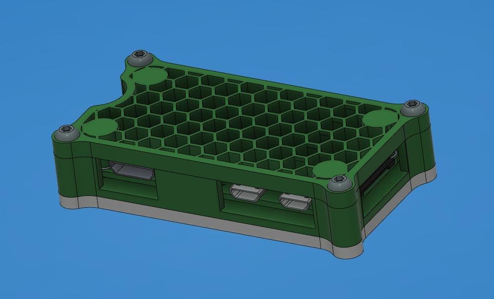 Honeycomb Raspberry Pi Zero W Case with Optional Extrusion Mount 3d model