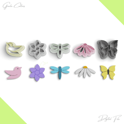 Spring Polymer Clay Cutter Package, 5 Models, 2 Cutter Version, 5 Sizes Included, No: 1092 3d model