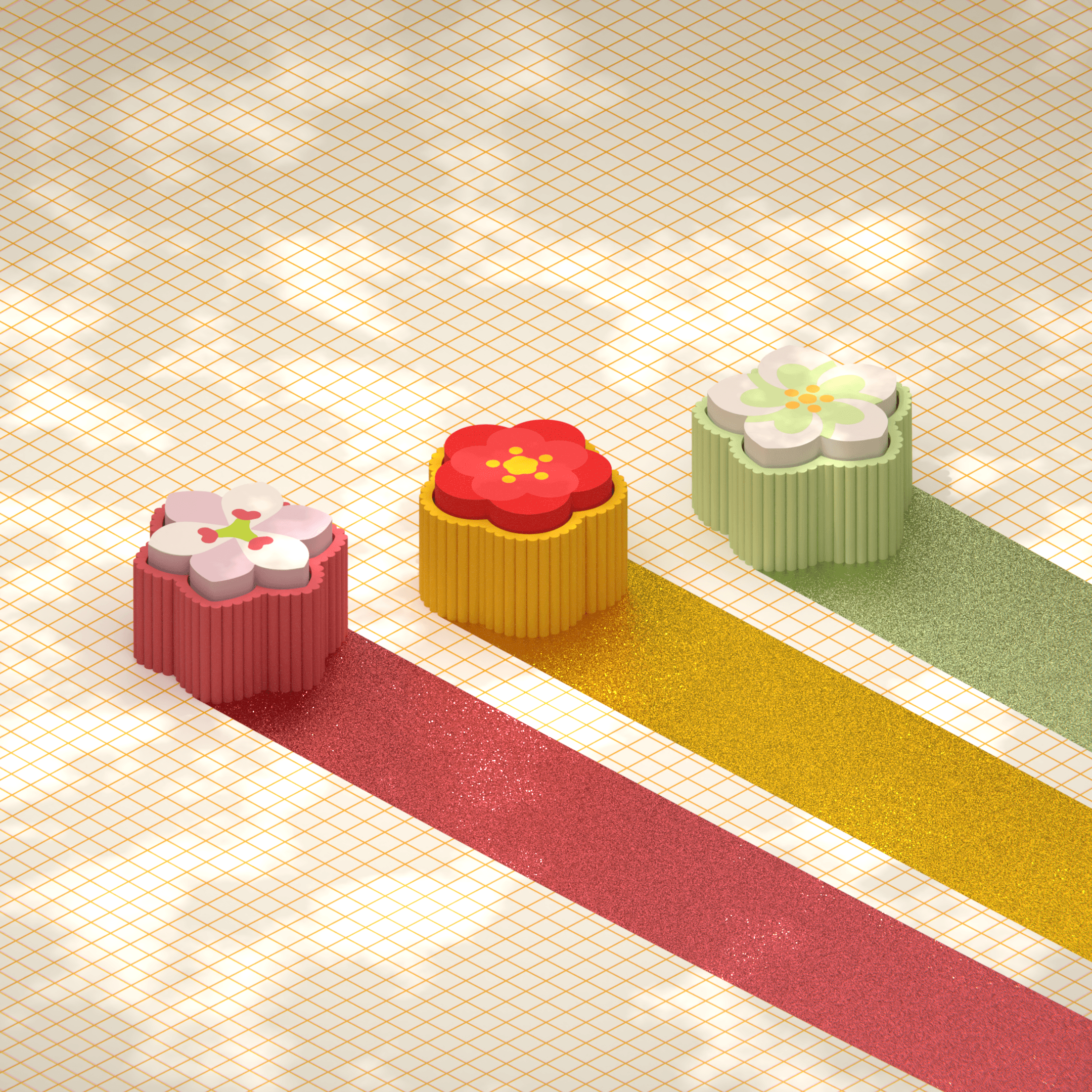 Cute Clicker Flowers Collection pt.3 | No AMS | Print-in-place | Support-free 3d model
